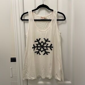 French Connection Women’s Snowflake Sequined Tank Top Size L